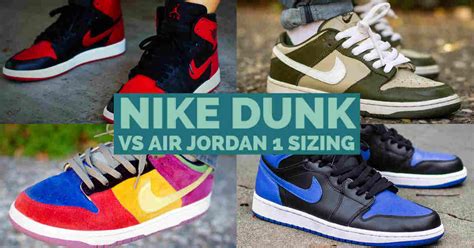 jordan 1 vs dunk sizing